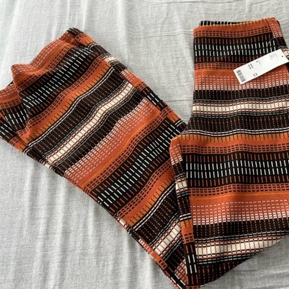 🆕 Urban Outfitters Retro Pull-On Stretch Pants (Burnt Orange-Black-Cream) - Picture 7 of 12